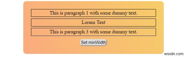 คุณสมบัติความกว้างขั้นต่ำใน CSS 