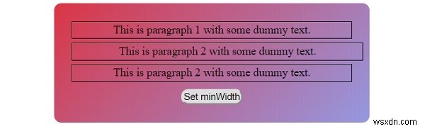 คุณสมบัติความกว้างขั้นต่ำใน CSS 