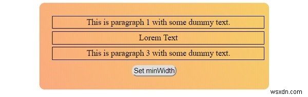 คุณสมบัติความกว้างขั้นต่ำใน CSS 