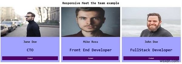 จะสร้างหน้า Meet The Team ที่ตอบสนองด้วย CSS ได้อย่างไร 