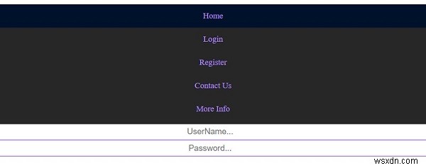 วิธีสร้างเมนูการนำทางที่ตอบสนองด้วยแบบฟอร์มการเข้าสู่ระบบด้วย HTML และ CSS 