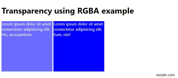 ความโปร่งใสของ CSS โดยใช้ RGBA 
