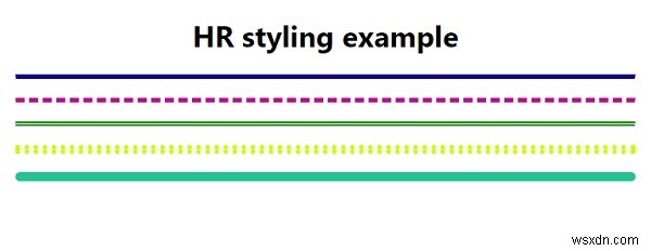 จะจัดรูปแบบองค์ประกอบ hr ด้วย CSS ได้อย่างไร 