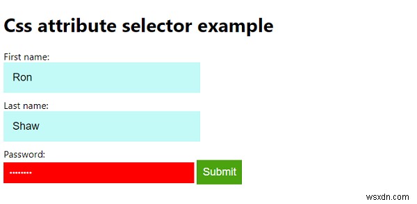 การจัดรูปแบบแบบฟอร์มด้วยตัวเลือกแอตทริบิวต์ CSS 