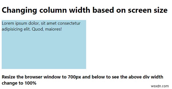 การเปลี่ยนความกว้างคอลัมน์ตามขนาดหน้าจอโดยใช้ CSS 