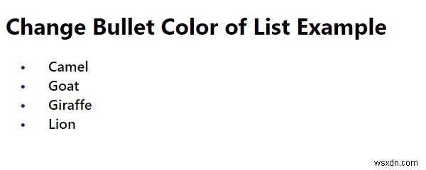 จะเปลี่ยนสีสัญลักษณ์แสดงหัวข้อย่อยสำหรับรายการด้วย CSS ได้อย่างไร 