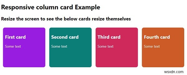 จะสร้างการ์ดคอลัมน์ตอบสนองด้วย CSS ได้อย่างไร? 