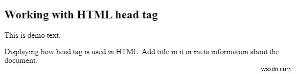 เหตุใดเราจึงใช้แท็ก head ในหน้า HTML 