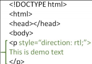 จะแสดงข้อความจากขวาไปซ้ายโดยใช้ HTML ได้อย่างไร 