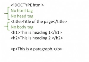 วิธีสร้างเอกสาร HTML ที่ถูกต้องโดยไม่มีองค์ประกอบ  html  body  และ  head  