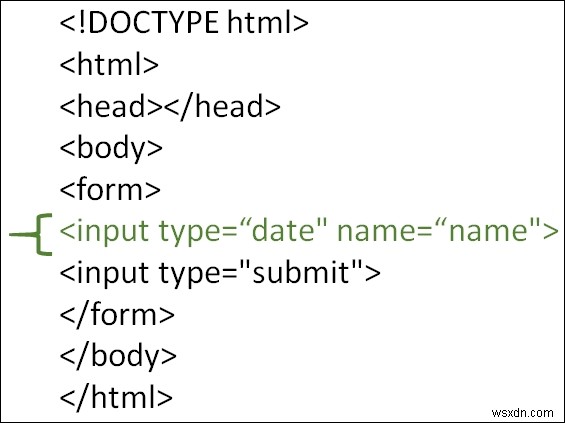 จะใช้ฟิลด์ประเภทอินพุตกับฟิลด์วันที่ใน HTML ได้อย่างไร? 