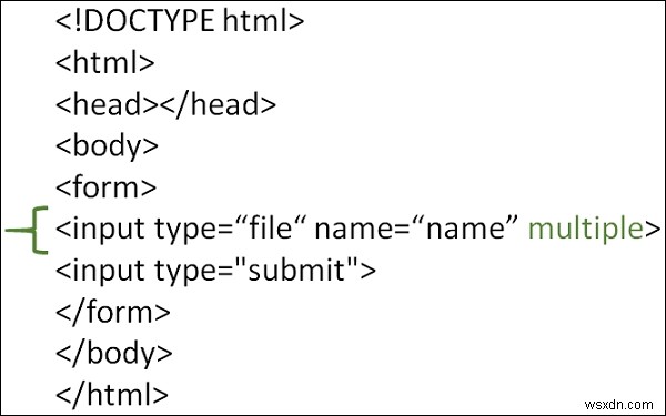 วิธีอนุญาตให้อัปโหลดไฟล์หลายไฟล์ในรูปแบบ HTML 