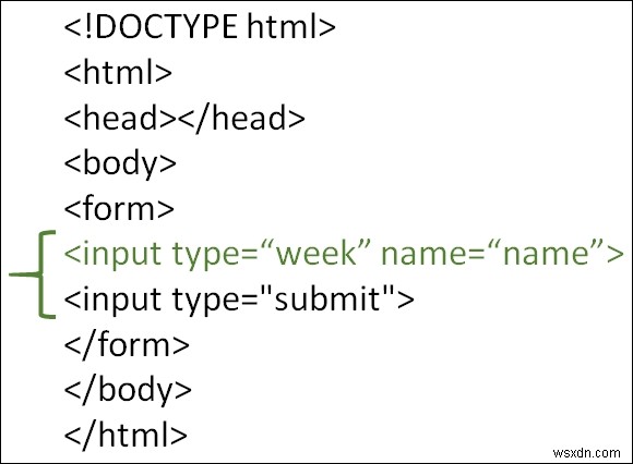 จะใช้ประเภทอินพุตสัปดาห์ใน HTML ได้อย่างไร 