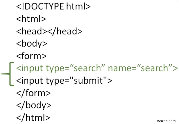 จะใช้ประเภทอินพุตการค้นหาใน HTML ได้อย่างไร 