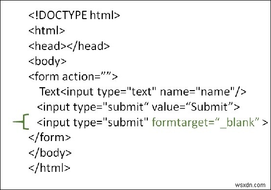 จะใช้แอตทริบิวต์ formtarget ใน HTML ได้อย่างไร 