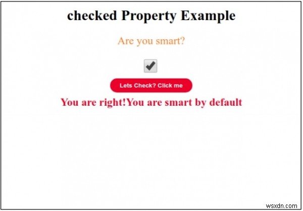 ช่องทำเครื่องหมายอินพุต HTML DOM defaultChecked Property 