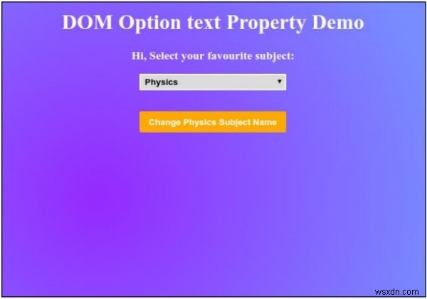 คุณสมบัติข้อความตัวเลือก HTML DOM 