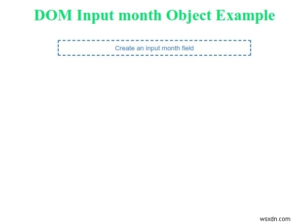 วัตถุเดือนที่ป้อน HTML DOM 