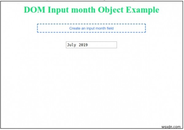 วัตถุเดือนที่ป้อน HTML DOM 