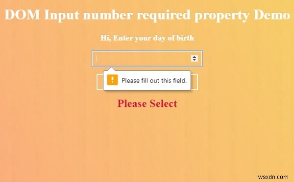 HTML DOM Input Number ต้องมีคุณสมบัติ 