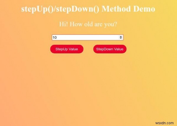 HTML DOM Input Number stepDown() Method 