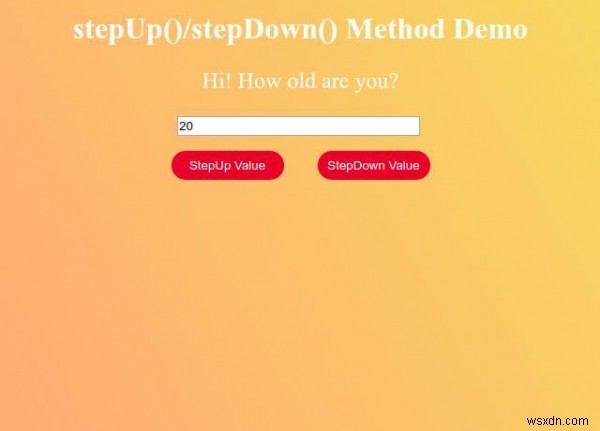 HTML DOM Input Number stepUp() Method 
