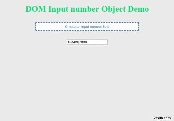 HTML DOM Input Number Object 