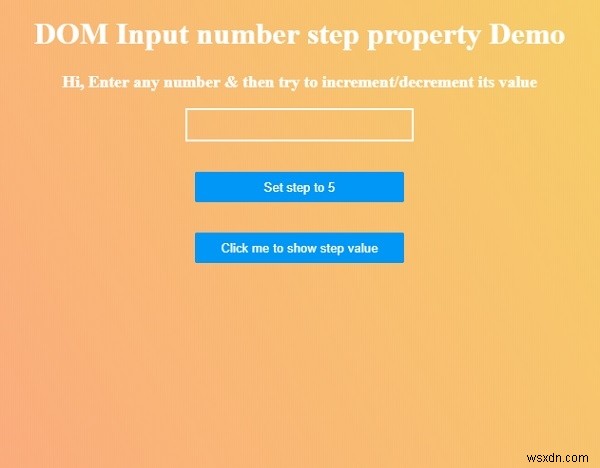 HTML DOM Input Number step คุณสมบัติ 