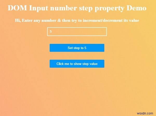 HTML DOM Input Number step คุณสมบัติ 