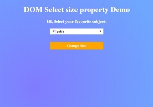 HTML DOM เลือกขนาดคุณสมบัติ 
