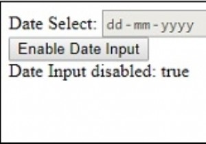 HTML DOM Input Date ปิดใช้งานคุณสมบัติ 