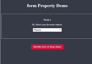 HTML DOM เลือกแบบฟอร์ม คุณสมบัติ 
