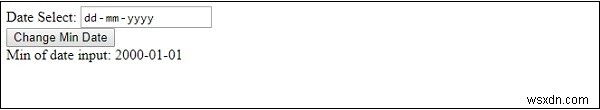 HTML DOM อินพุตวันที่ min คุณสมบัติ 
