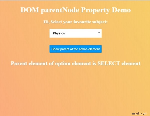 คุณสมบัติ DOM parentNode ของ HTML 