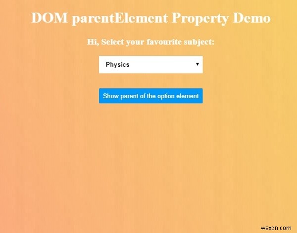 คุณสมบัติ HTML DOM parentElement 