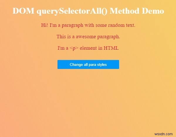 HTML DOM querySelectorAll() Method 