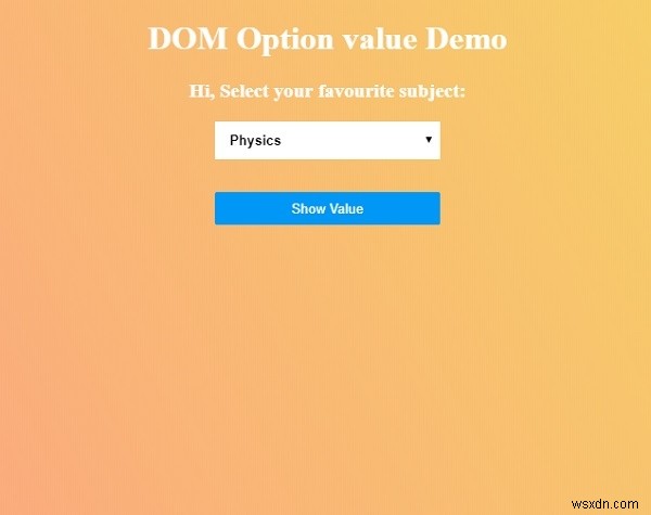 HTML DOM ตัวเลือกค่าคุณสมบัติ 