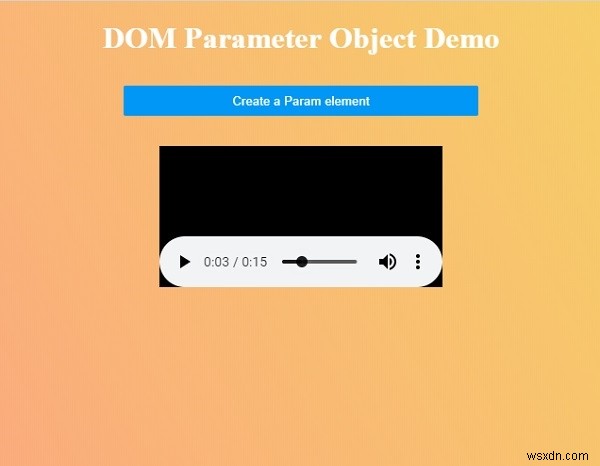 วัตถุพารามิเตอร์ HTML DOM 