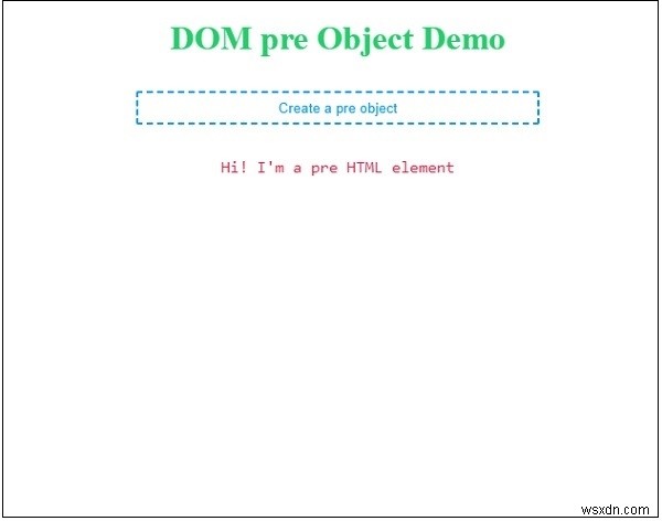 HTML DOM Pre Object 