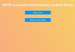 HTML DOM removeEventListener() Method 