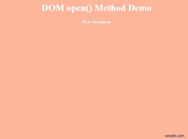 HTML DOM open() วิธีการ 