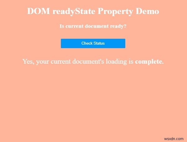 HTML DOM readyState คุณสมบัติ 