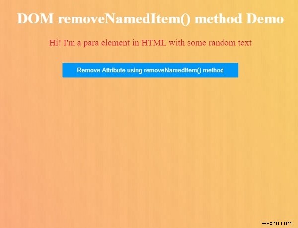 HTML DOM removeNamedItem() เมธอด 