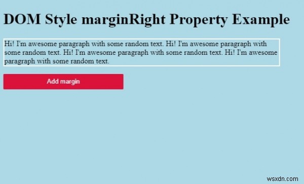 HTML DOM สไตล์ marginRight คุณสมบัติ 