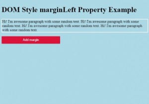 HTML DOM สไตล์ marginLeft Property 