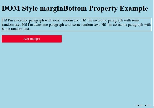 HTML DOM สไตล์ marginBottom Property 