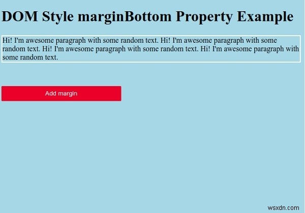 HTML DOM สไตล์ marginBottom Property 