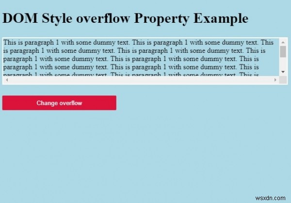 คุณสมบัติโอเวอร์โฟลว์สไตล์ HTML DOM 