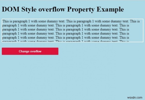 คุณสมบัติโอเวอร์โฟลว์สไตล์ HTML DOM 
