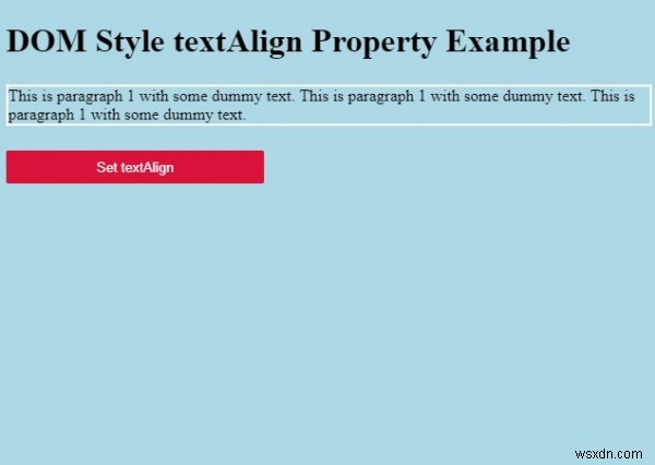 HTML DOM สไตล์ textAlign คุณสมบัติ 